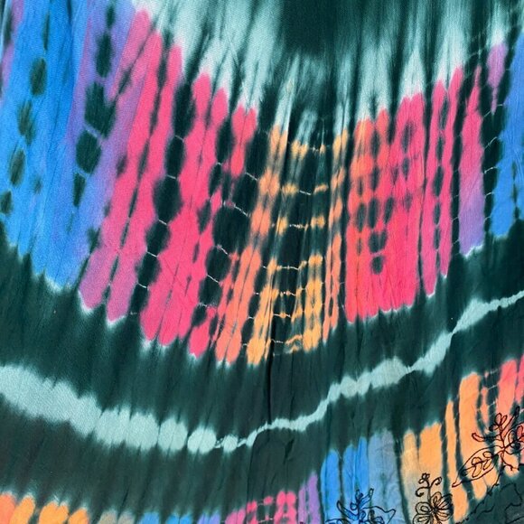 In Gear Loose Brightly Colored Tie Dye Umbrella Swing Dress - Picture 5 of 9